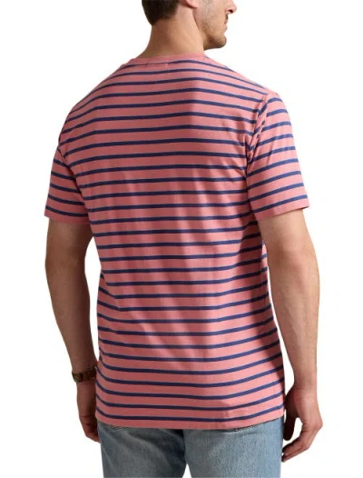 Polo Ralph Lauren Custom Slim Fit Striped Jersey T-shirt In Pink
