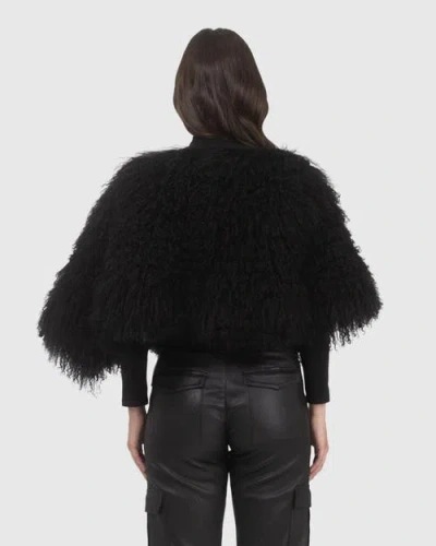 Gorski Select Mongolian Lamb Shawl In Black
