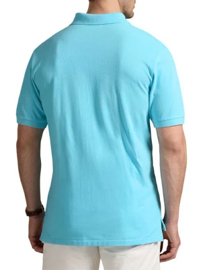 Polo Ralph Lauren Custom Slim Fit Mesh Polo Shirt Man Polo Shirt Turquoise Size Xl Cotton In Blue