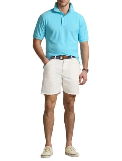 Polo Ralph Lauren Custom Slim Fit Mesh Polo Shirt Man Polo Shirt Turquoise Size Xl Cotton In Blue