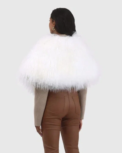 Gorski Select Mongolian Lamb Shawl In White