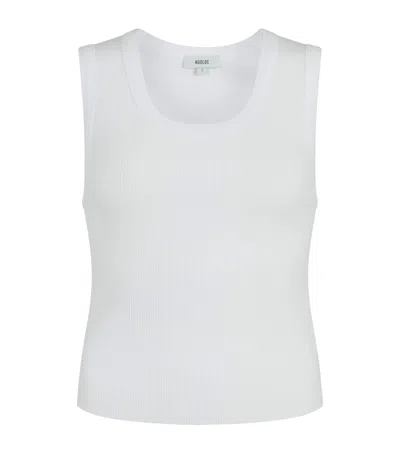 Agolde Poppy Cotton-blend Cropped Tank Top In White