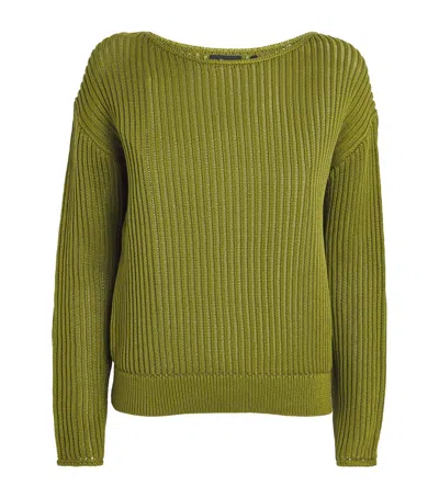 Theory Easy Open Neck Pullover Sweater In Green
