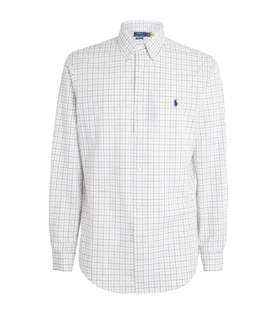 Polo Ralph Lauren Stretch-cotton Check Polo Pony Shirt In Blue