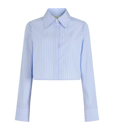 Frame Modern Collar Shirt In Oxford Blue Multi In Blue