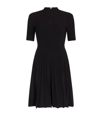 Maje Ribbed Cut-out Mini Dress In Black