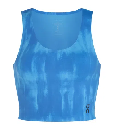 On Womens Malibu Studio Open Back Stretch-woven Crop Top In Blue