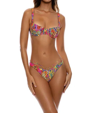 Luli Fama Shore Thing Wide Strap Balconette Top In Pink In Multi