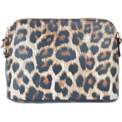 Ahdorned Zip Top Hard Case Handbag Leopard In Multi
