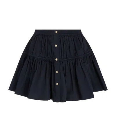 Maje Womens Navy Button-down Elasticated-waist Stretch-cotton Mini Skirt In Black