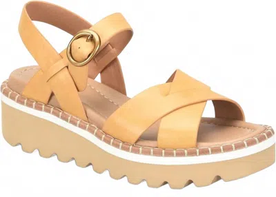 Söfft Ruthie Ankle Strap Platform Wedge Sandal In Yellow
