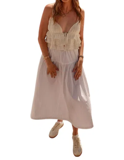 Olivaceous Santorini Midi Skirt In White In Neutral