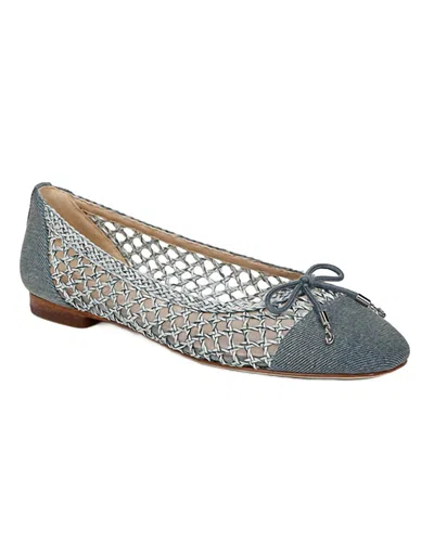 Sam Edelman May Womens Woven Toe Cap Ballet Flats In Blue