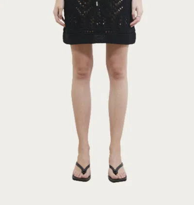 Goen J Crochet Knit Mini Skirt In Black In Black