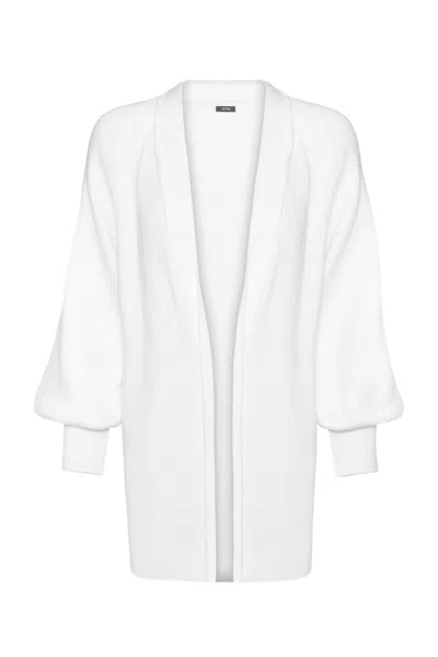 Afrm Fulton Sweater Jacket In Soft Blanc In White