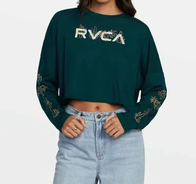 Rvca Cloud Long Sleeve Tee In Ponderosa Pine In Blue