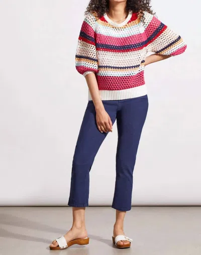 Tribal Crew Neck Sweater In Poppy Red In Multi