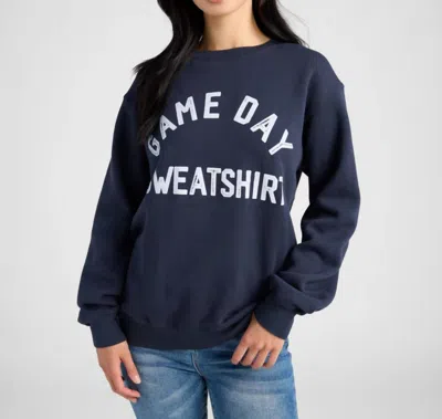 Project Social T Game Day Drinking Reversible Sweatshirt In Navy In Blue