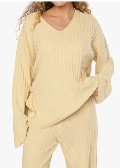 Weworewhat Oversized V Neck Sweater In Wheat In Neutral