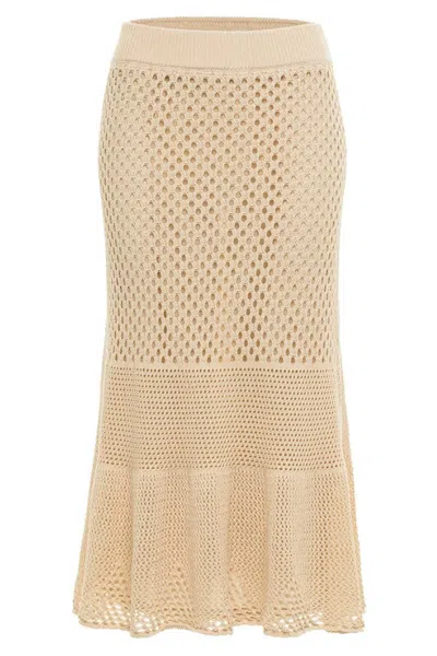 Anna Cate Alex Knit Skirt In Nude In Neutral
