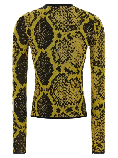Attico Python Jacquard Cardigan Sweaters And Cardigans Yellow In Gold