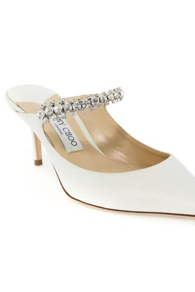 Jimmy Choo Pointed-toe Mule With Mid-height Stiletto Heel In White