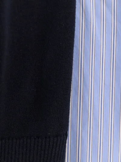 Sacai Cotton Dress With Fabric Inserts In Black