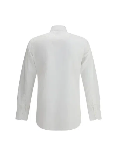 Finamore 1925 Timeless White Button-down Shirt With Structured Collar In White