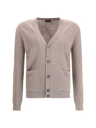 Brioni Wool Cardigan In Neutral