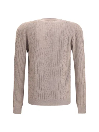 Brioni Wool Cardigan In Neutral