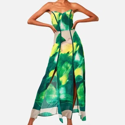 As By Df Esmerlda Strapless Maxi In Green In Multi