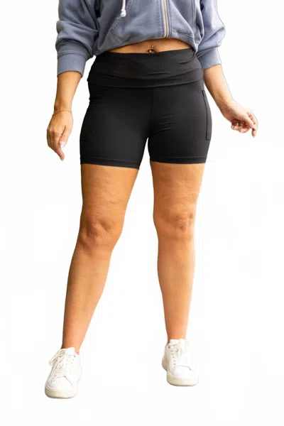 Julia Rose Callie Tummy Control Biker 5 Shorts In Black In Black
