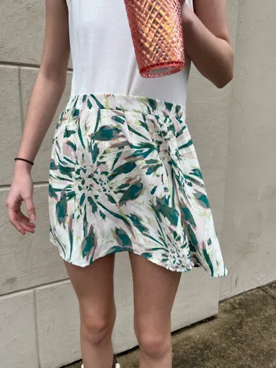 Sadie & Sage Tween Moon And Back Mini Skirt In Multi In Green