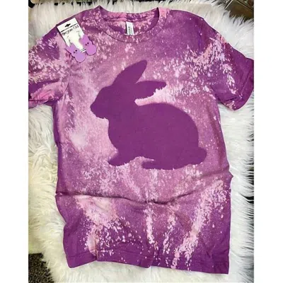 Alabama Threads Women's Bleached Bunny Silhouette Tee In Purple In Purple