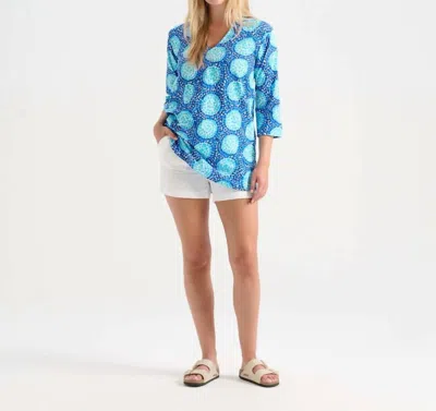Hatley Delray Beach Tunic Top In Cobblepath In Blue