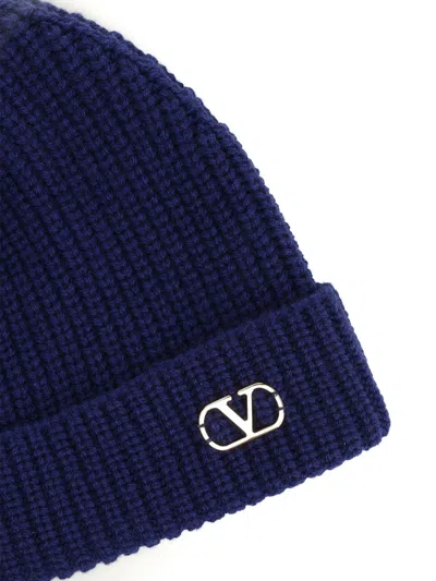 Valentino Garavani Cashmere Bennie Cap Hats Blue