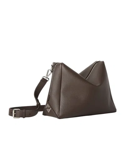 Fendi Large Shoulder Bag With Adjustable Strap In Brown