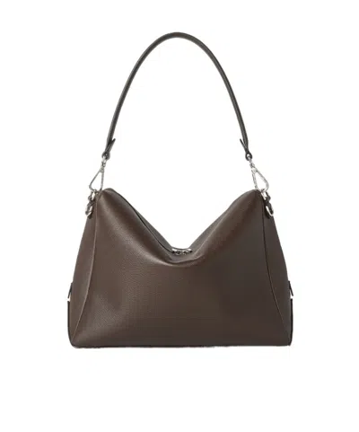 Fendi Large Shoulder Bag With Adjustable Strap In Brown