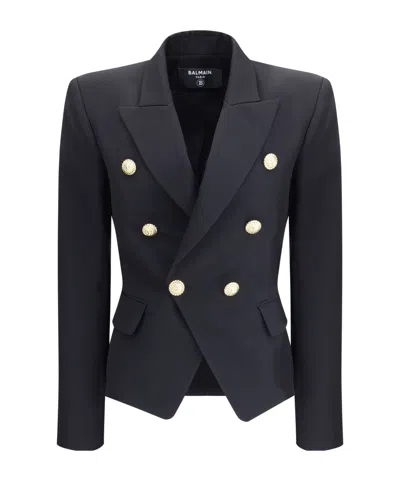 Balmain Classic Double-breasted Blazer In Black