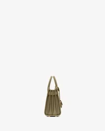 Saint Laurent Sac De Jour Nano Leather Top Handle Bag In Green