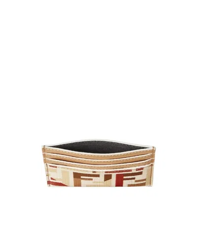 Fendi Roma Ff Fabric Card Holder Accessories In Brown