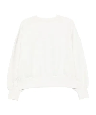 Emporio Armani Logo Crewneck Sweatshirt With Ribbed Cuffs In White