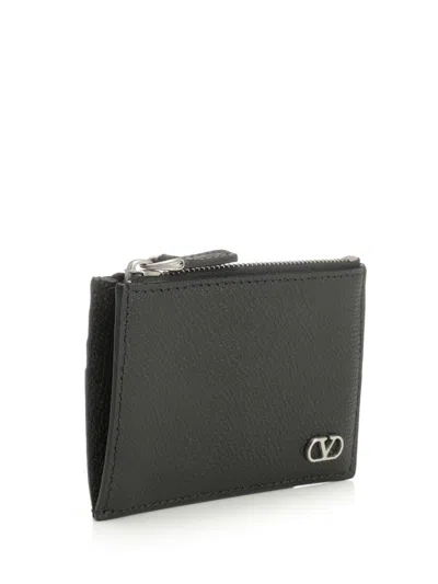 Valentino Garavani Vlogo Signature Card Holder In Black