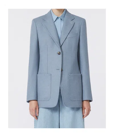 Max Mara Single Breasted Blazer In Blue