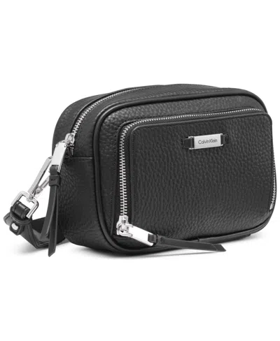 Calvin Klein Zulle Top Zipper Camera Bag With Signature Hang Off In Black