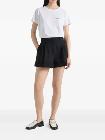 Givenchy Tailored Pleated Wool Shorts Pockets In Black