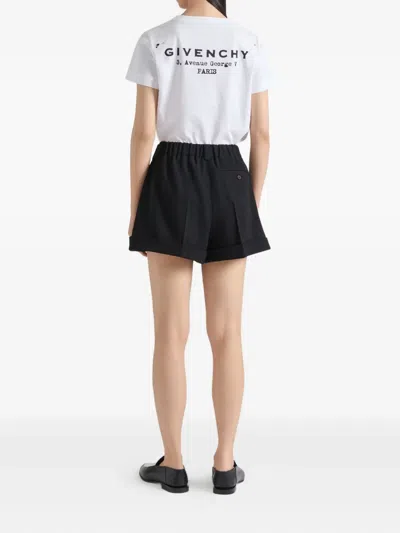 Givenchy Tailored Pleated Wool Shorts Pockets In Black