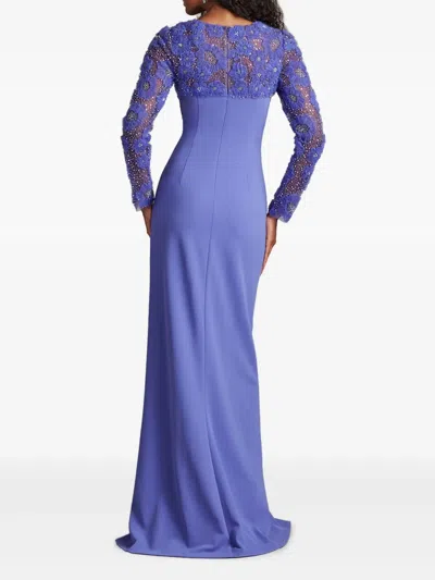 Tadashi Shoji Sequin Floral Embellished Long Sleeve Gown In Multi