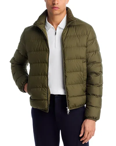 Moncler Men Baudinet Down Jacket With Logo Patch In Green