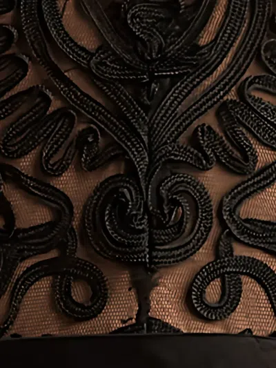 Tadashi Shoji Belline Embroidered Chiffon Midi Dress In Black